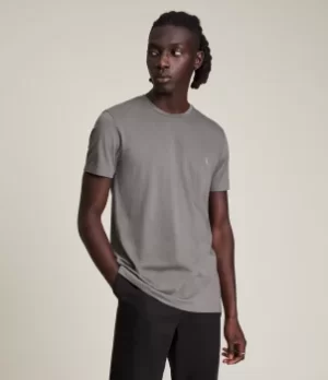 Image of AllSaints Mens Tonic Crew T-Shirt, Monument Grey, Size: L