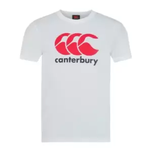 Image of Canterbury Childrens/Kids Logo Rugby T-Shirt (10 Years) (White)