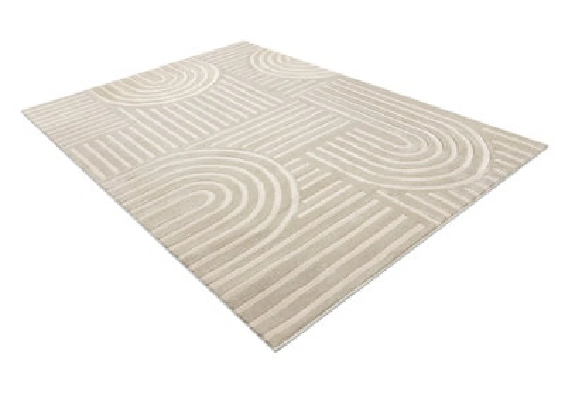 Image of RugsX Carpet Balance 1918 Taupe - Geometric, Structural, Glamour 80X150 Cm