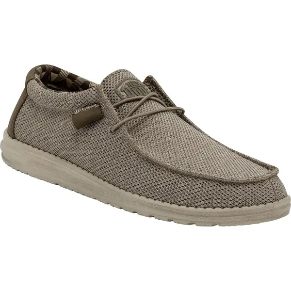Image of Hey Dude Mens Wally Sox Slip On Trainers Shoes - UK 8 Beige male GDE2663BEI8
