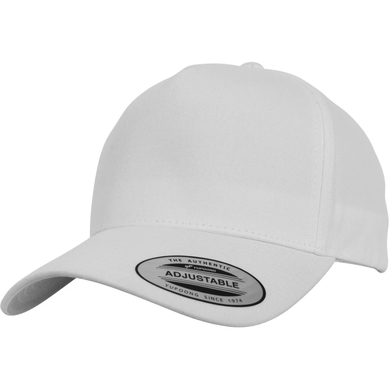 Image of Flexfit by Yupoong Mens 5 Panel Classic Snapback Cap One Size in White White Male One Size