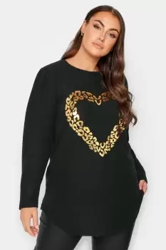 Image of Leopard Foil Heart Top