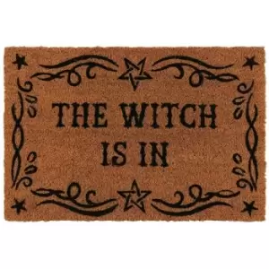 Image of Witch Is In Door Mat (40cm x 60cm x 2cm) (Brown) - Something Different