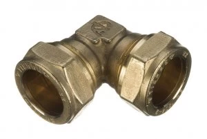 Image of Wickes Brass Compression Elbow - 28mm
