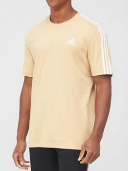 Image of Adidas 3-Stripe T-Shirt - Beige
