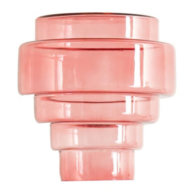 Image of ValueLights ValueLights Lane Glass 5 Tier Layered Easy Fit Ceiling Pendant Lamp Shade in Bright Pink Bright Pink One Size Unisex 5016529272038