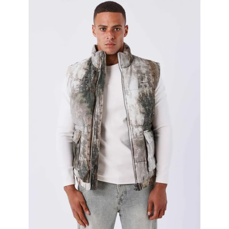 Image of Project X Paris Sleeveless down jacket Project X Paris Realtree Gris Male XL