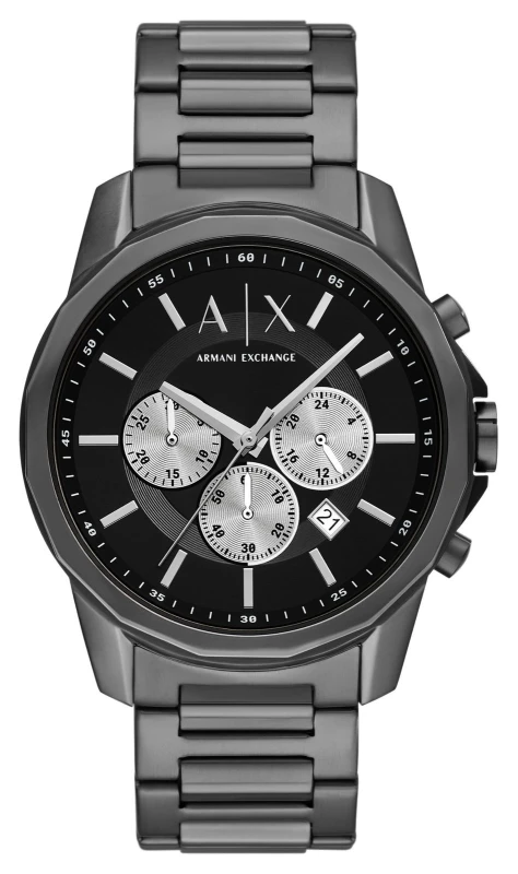 Image of Armani Exchange AX1765 Gun IP Chronograph Bracelet Watch - W65445