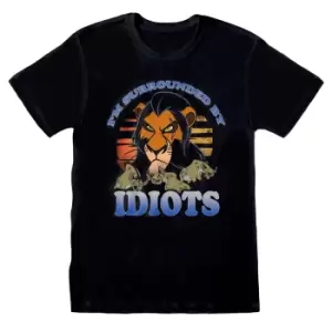 Image of The Lion King Unisex Adult Surrounded By Idiots T-Shirt (XXL) (Black)