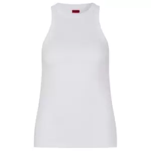 Image of Boss Ribbed Classic Tank Top Ladies - White