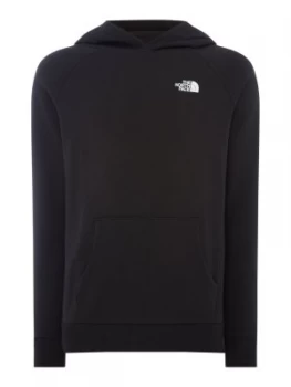 Image of Mens The North Face Raglan Red Box Logo Hoodie Black