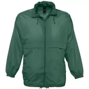 Image of SOLS Unisex Surf Windbreaker Lightweight Jacket (M) (Forest Green)