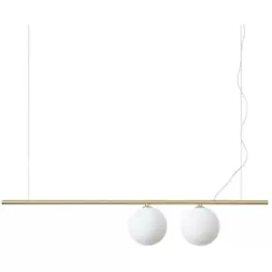 Image of Ideal Lux perline 2 Light Bar Pendant Ceiling Light Brass