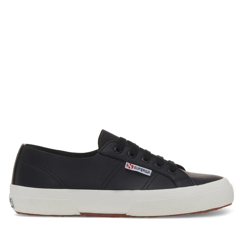 Image of Superga Womens Nappa Canvas Low Trainers Black F Avorio female 5 (38)