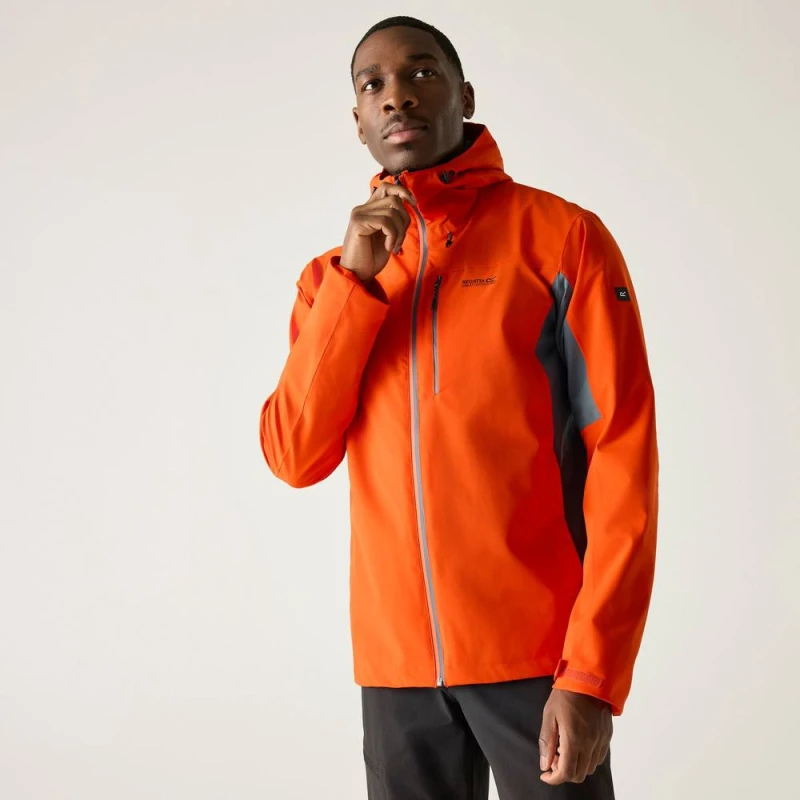 Image of Regatta Mens Birchdale Waterproof Shell Jacket in Orange Size: Small Orange Male S