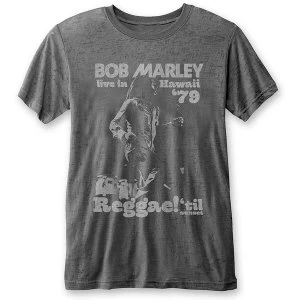 Image of Bob Marley - Hawaii Unisex Medium T-Shirt - Grey