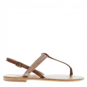 Image of Firetrap Blackseal Rose Toe Post Sandals - Tan/Rose Lthr