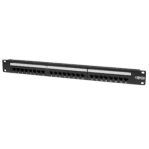 Image of Tripp Lite N252-024 24-Port 1U Rack-Mount Cat6/Cat5 110 Patch Panel 568B RJ45 Ethernet TAA