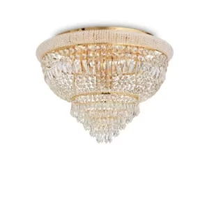 Image of Dubai Indoor 24 Lights Flush Chandelier Ceiling Lamp Gold, E14