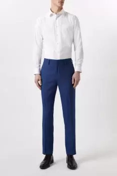 Image of Mens Slim Fit Blue Birdseye Suit Trouser
