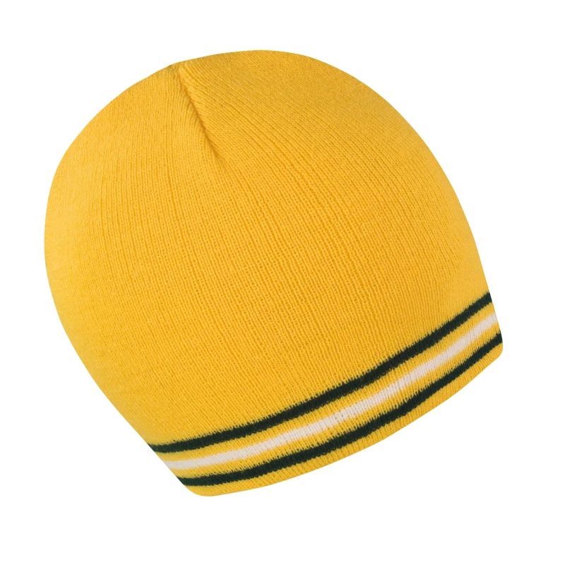 Image of Result Result Men Winter Essentials National Beanie Hat in Gold Gold One Size Male 5054752307875