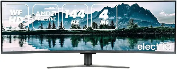 Image of electriQ 49" eiq-49SUWD144FSHQ Full HD QLED UltraWide Curved LED Monitor