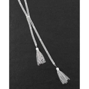Image of Contemporary Long Diamond Tassel Necklace