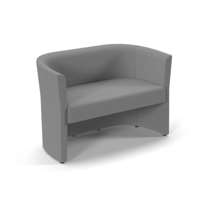 Image of Luxe Fabric Double Tub Chair - Grey