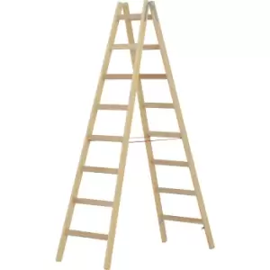 Image of Hymer 7141016 Timber Double Sided Step Ladder 2 x 8 Tread