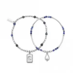 Image of Silver Reflect Sodalite Set Of 2 Bracelets SBSET33663368