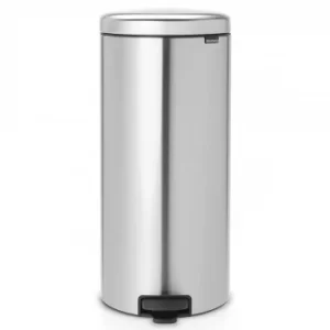 Image of Brabantia newIcon Pedal Bin 30 Litre Plastic Bucket Matt Steel Fingerprint Proof
