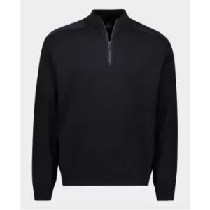 Image of Paul And Shark Marine Quarter Zip Sweater - Blue