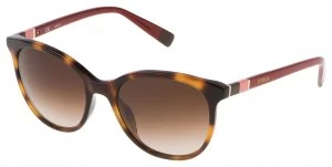 Image of Furla Oversized Shiny Brown Havana Brown Lens Sunglasses.