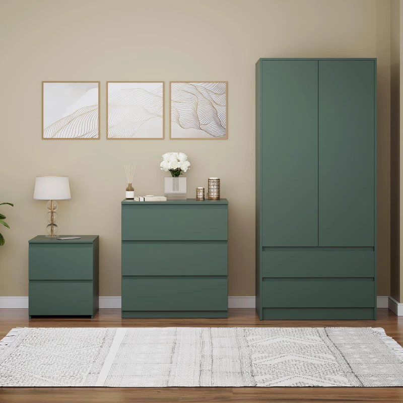 Image of Lassic Vida Designs 3 Piece Denver Bedroom Set 1 Jasper Green unisex One Size