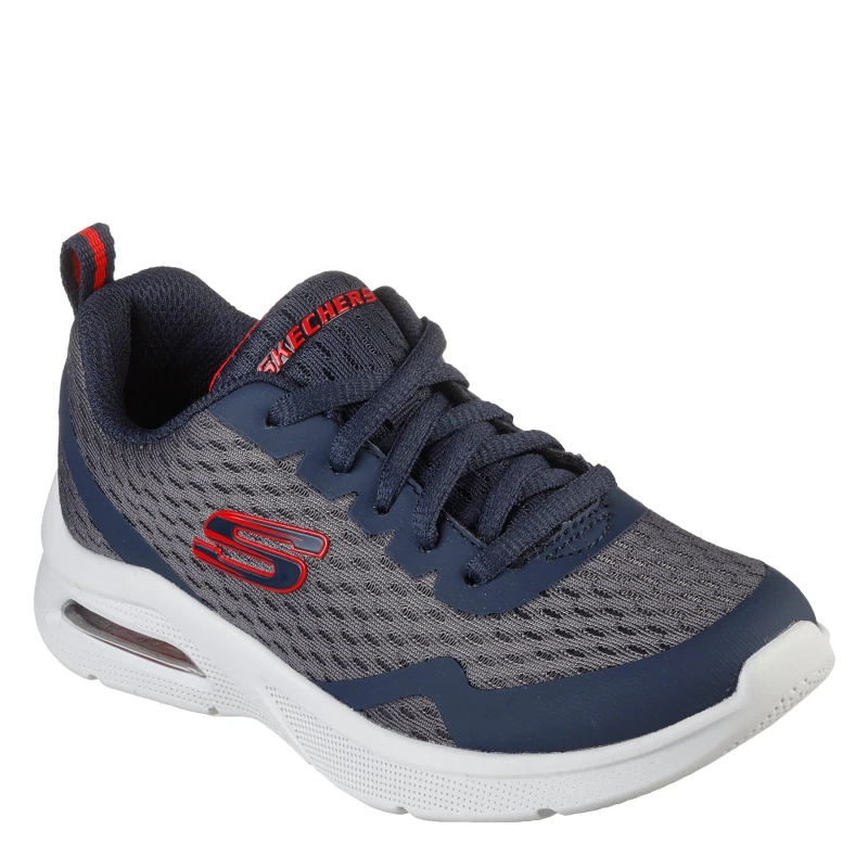 Image of Skechers Microspec Max Junior Trainers Grey/Red male 3 (36)