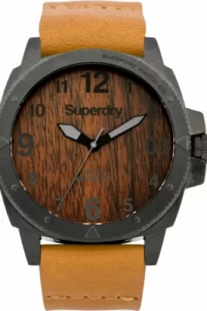 Image of Mens Superdry Trident Wood Watch SYG161T