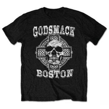 Image of Godsmack - Boston Skull Unisex Small T-Shirt - Black