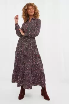 Image of Vintage Balloon Sleeve Ditsy Floral Shirt Dress