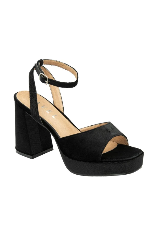 Image of Ravel 'Surina' Velvet Heeled Sandals Black