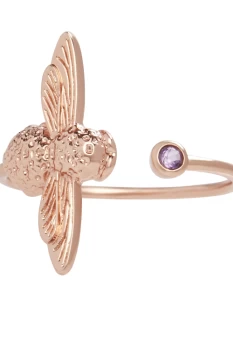 Image of Olivia Burton Jewellery Bejewelled Bee Bejewelled Bee Ring RG & Amethyst