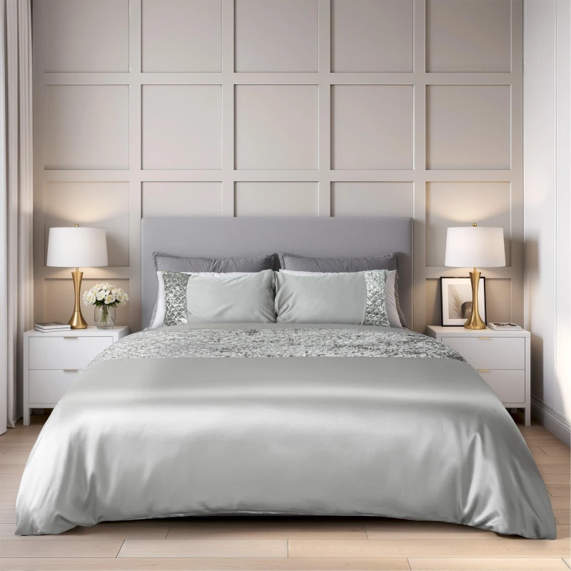 Image of Emma Barclay Glamour Duvet Set King Bed Silver GLAKSSIL