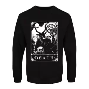 Image of Deadly Tarot Mens Death Sweatshirt (L) (Black/White)