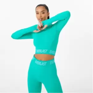 Image of Everlast Seamless Long Sleeve Crop Top - Green