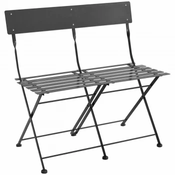 Image of Charles Bentley Metal Bistro Bench Grey