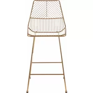 Image of District Gold Metal Wire Tapered Bar Chair - Premier Housewares