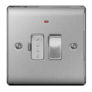 Image of BG Nexus Metal Brushed Steel Fused Spur with Power Indicator Switch 13A - NBS52