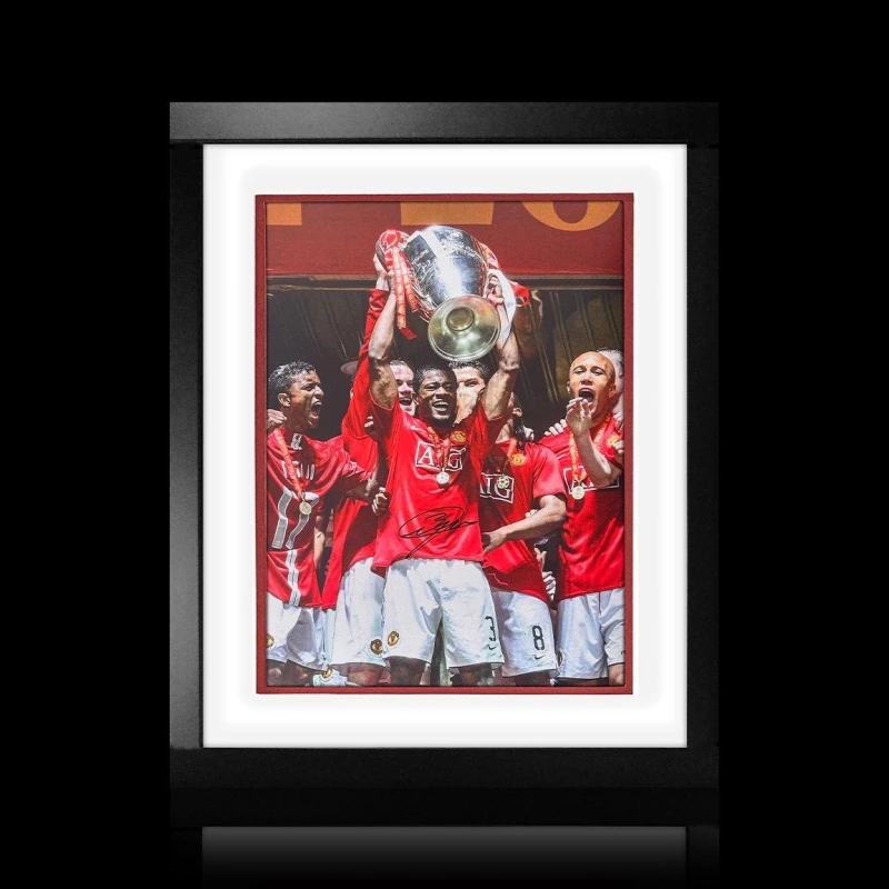 Image of The Fan Cave Patrice Evra Signed Manchester United Deluxe Mount Red unisex 550x450mm