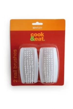 Image of Original Bentley KGCL1902 Double Sided Plastic Nail Brush White Pack of 2