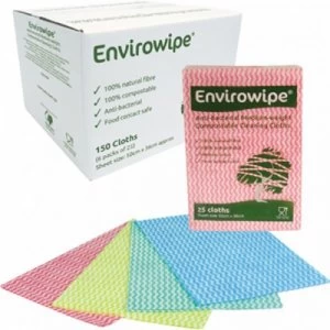 Image of Envirowipe 100% Natural Cleaning Cloths (50x36cm) Red PK25