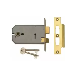 Image of 2077-5 3 Lever Horizontal Mortice Lock Satin Chrome 124mm UNNY2077SC5